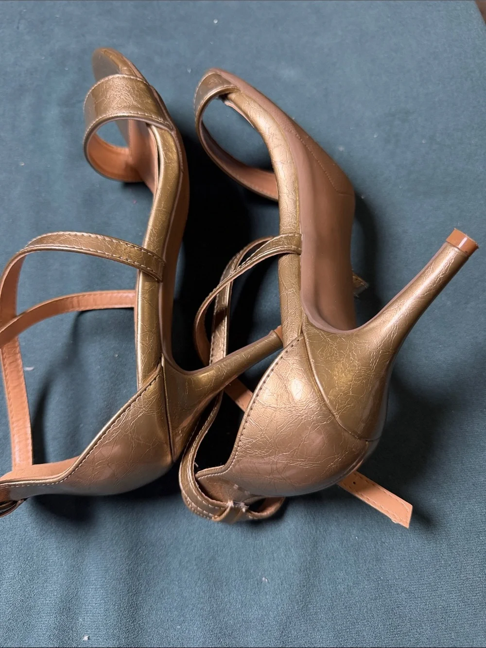 Women’s Gold Ankle-Strap Sandals